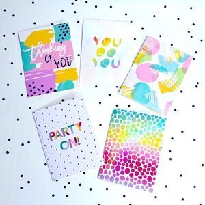 💗 50 cards 💗 Assorted Cards With 50 envelopes 5 designs glitter blank interior